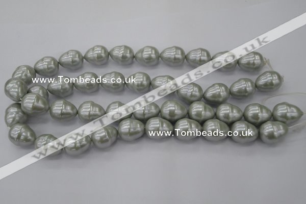 CSB571 15.5 inches 16*19mm whorl teardrop shell pearl beads