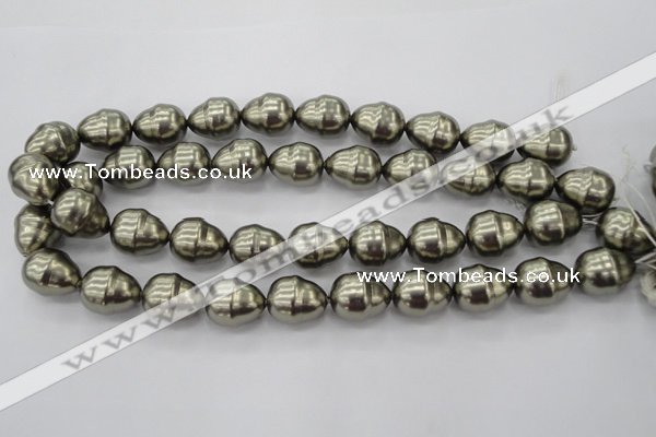 CSB572 15.5 inches 16*19mm whorl teardrop shell pearl beads