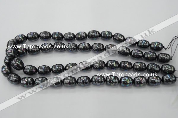 CSB586 15.5 inches 13*16mm whorl oval shell pearl beads