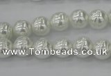 CSB600 15.5 inches 10mm whorl round shell pearl beads