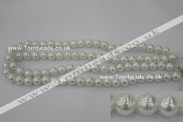 CSB600 15.5 inches 10mm whorl round shell pearl beads