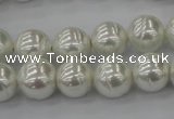 CSB610 15.5 inches 12mm whorl round shell pearl beads