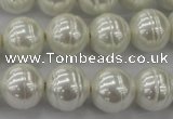 CSB620 15.5 inches 14mm whorl round shell pearl beads