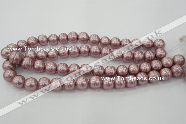 CSB621 15.5 inches 14mm whorl round shell pearl beads