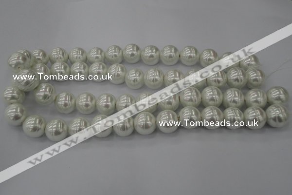 CSB635 15.5 inches 16mm whorl round shell pearl beads