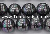 CSB638 15.5 inches 16mm whorl round shell pearl beads