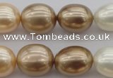 CSB678 15.5 inches 16*19mm oval mixed color shell pearl beads