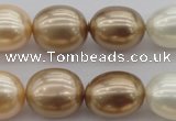 CSB678 15.5 inches 16*19mm oval mixed color shell pearl beads