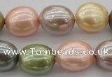 CSB679 15.5 inches 16*19mm oval mixed color shell pearl beads