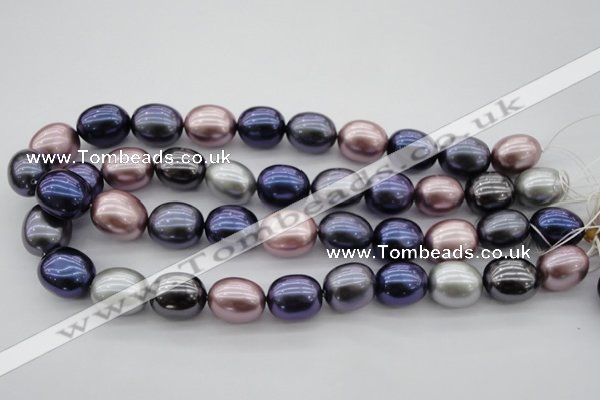 CSB680 15.5 inches 16*19mm oval mixed color shell pearl beads