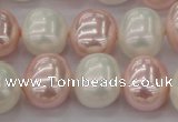 CSB712 15.5 inches 16*19mm oval mixed color shell pearl beads