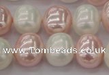 CSB712 15.5 inches 16*19mm oval mixed color shell pearl beads