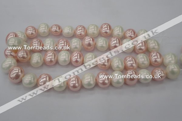 CSB712 15.5 inches 16*19mm oval mixed color shell pearl beads