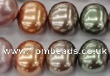 CSB716 15.5 inches 16*19mm oval mixed color shell pearl beads