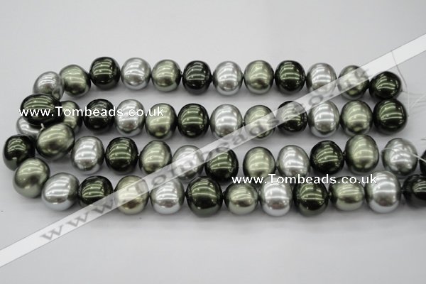 CSB718 15.5 inches 16*19mm oval mixed color shell pearl beads