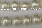 CSB800 15.5 inches 13*15mm oval shell pearl beads wholesale