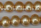 CSB803 15.5 inches 13*15mm oval shell pearl beads wholesale