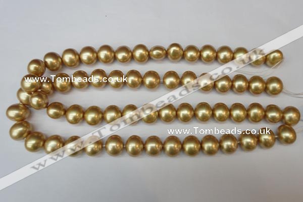 CSB804 15.5 inches 13*15mm oval shell pearl beads wholesale