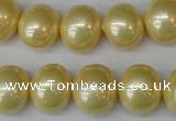 CSB808 15.5 inches 13*15mm oval shell pearl beads wholesale