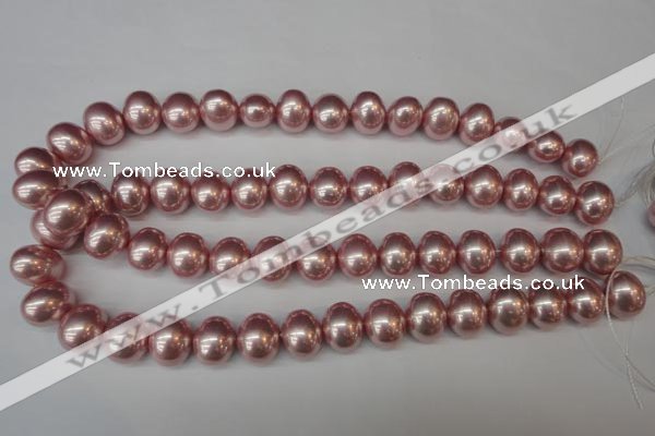 CSB814 15.5 inches 13*15mm oval shell pearl beads wholesale