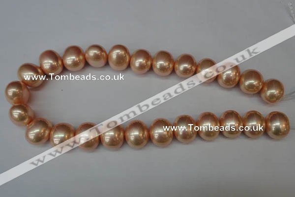 CSB828 15.5 inches 16*19mm oval shell pearl beads wholesale