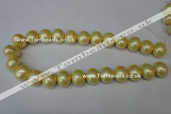 CSB832 15.5 inches 16*19mm oval shell pearl beads wholesale