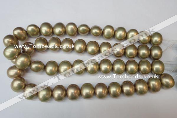 CSB833 15.5 inches 16*19mm oval shell pearl beads wholesale