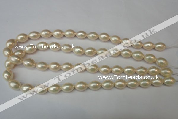 CSB845 15.5 inches 10*14mm rice shell pearl beads wholesale