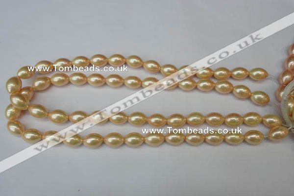 CSB847 15.5 inches 10*14mm rice shell pearl beads wholesale