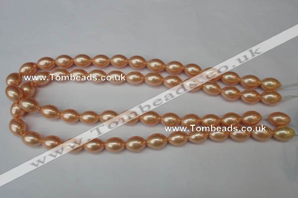 CSB848 15.5 inches 10*14mm rice shell pearl beads wholesale