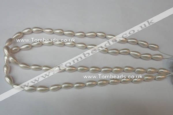 CSB855 15.5 inches 8*14mm teardrop shell pearl beads wholesale