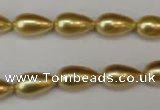 CSB857 15.5 inches 8*14mm teardrop shell pearl beads wholesale