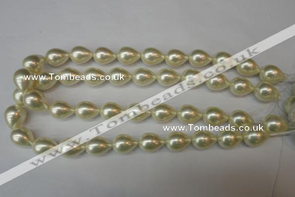 CSB873 15.5 inches 14*19mm teardrop shell pearl beads wholesale