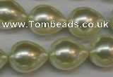 CSB876 15.5 inches 16*22mm teardrop shell pearl beads wholesale