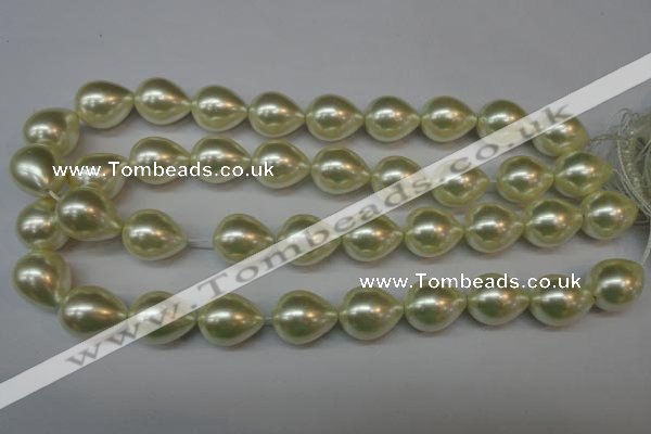 CSB876 15.5 inches 16*22mm teardrop shell pearl beads wholesale