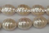 CSB885 15.5 inches 13*16mm whorl teardrop shell pearl beads wholesale