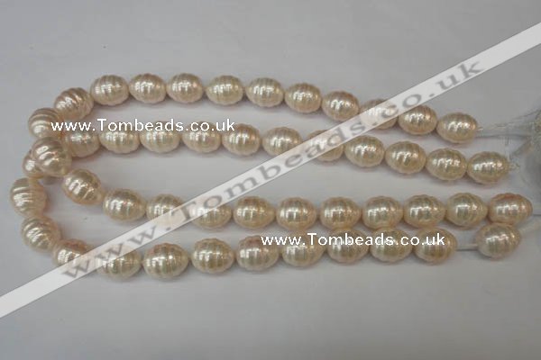 CSB885 15.5 inches 13*16mm whorl teardrop shell pearl beads wholesale