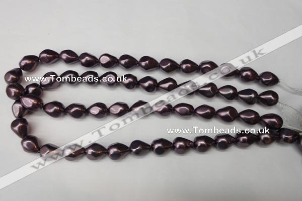 CSB891 15.5 inches 12*14mm teardrop shell pearl beads wholesale