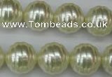 CSB896 15.5 inches 16mm whorl round shell pearl beads wholesale