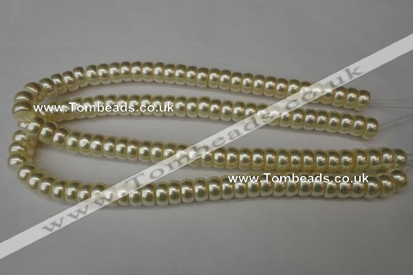 CSB901 15.5 inches 6*12mm rondelle shell pearl beads wholesale