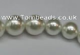 CSB920 15.5 inches 8mm - 14mm round shell pearl beads wholesale