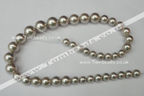 CSB921 15.5 inches 8mm - 14mm round shell pearl beads wholesale