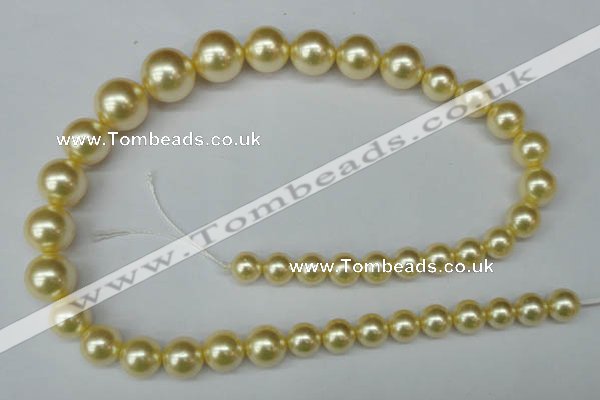 CSB923 15.5 inches 8mm - 14mm round shell pearl beads wholesale