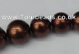 CSB924 15.5 inches 8mm - 14mm round shell pearl beads wholesale