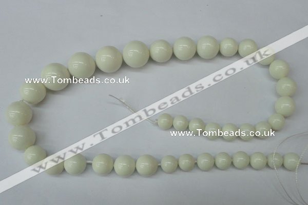 CSB925 15.5 inches 8mm - 14mm round shell pearl beads wholesale