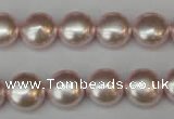 CSB941 15.5 inches 12mm flat round shell pearl beads wholesale