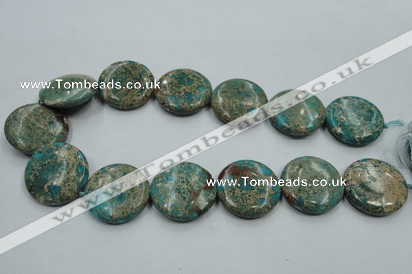 CSE08 15.5 inches 30mm flat round natural sea sediment jasper beads
