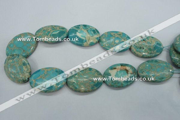 CSE101 15.5 inches 30*40mm oval dyed natural sea sediment jasper beads