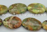 CSE125 15.5 inches 18*25mm oval dyed natural sea sediment jasper beads