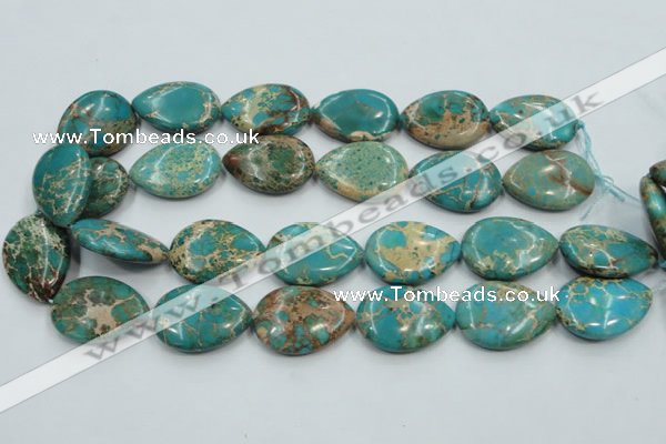 CSE14 15.5 inches 22*30mm flat teardrop natural sea sediment jasper beads